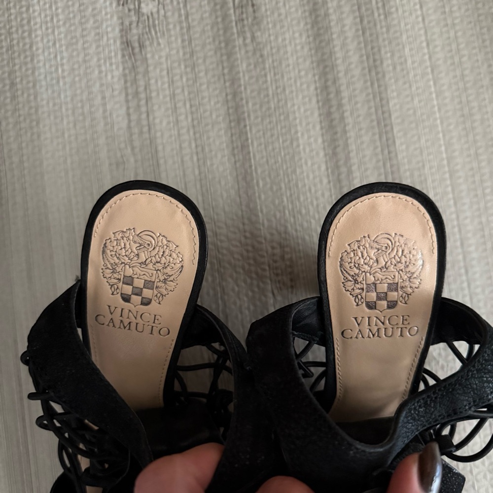 Vince Camuto VC-Evel Black Strappy Heeled Sandals - Picture 6 of 15